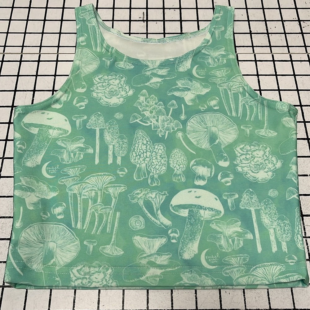 Rachel Pohl Aqua Mushrooms Eco Crop / brand new / size small
